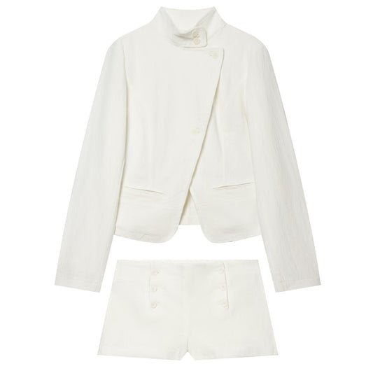 suit Women's 2 pieces slim stand collar Coat+shorts