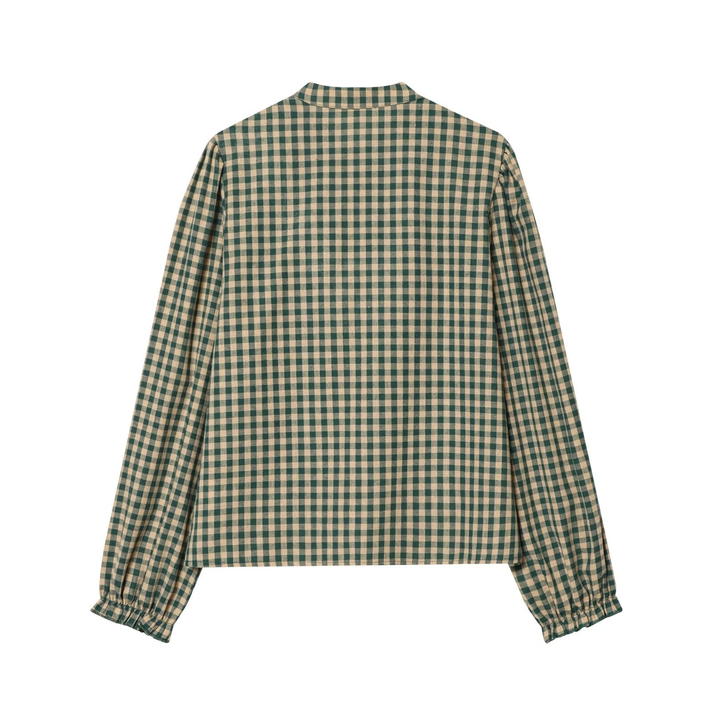 Women's layered decorative casual plaid shirt