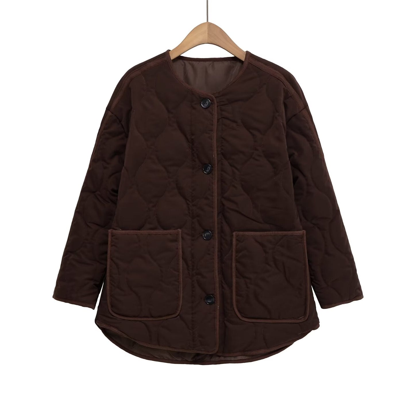 Women's loose satin textured cotton jacket Coat