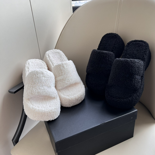 Women's new letter platform Mao Mao slippers