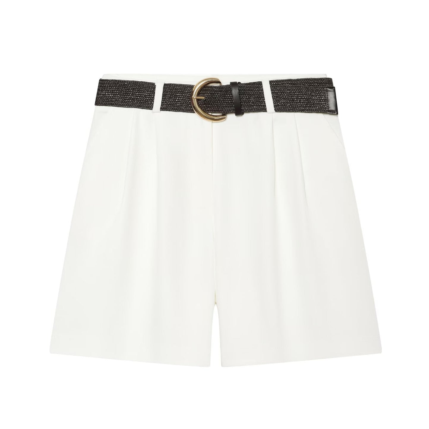 Women's With Belt pleated casual shorts