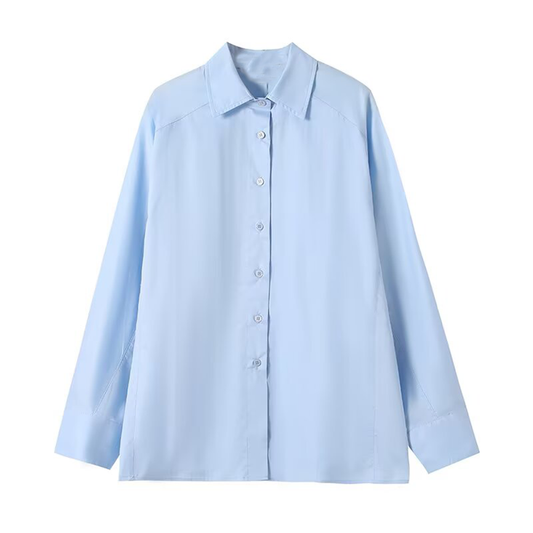 Women's comfortable loose cotton raglan shirt