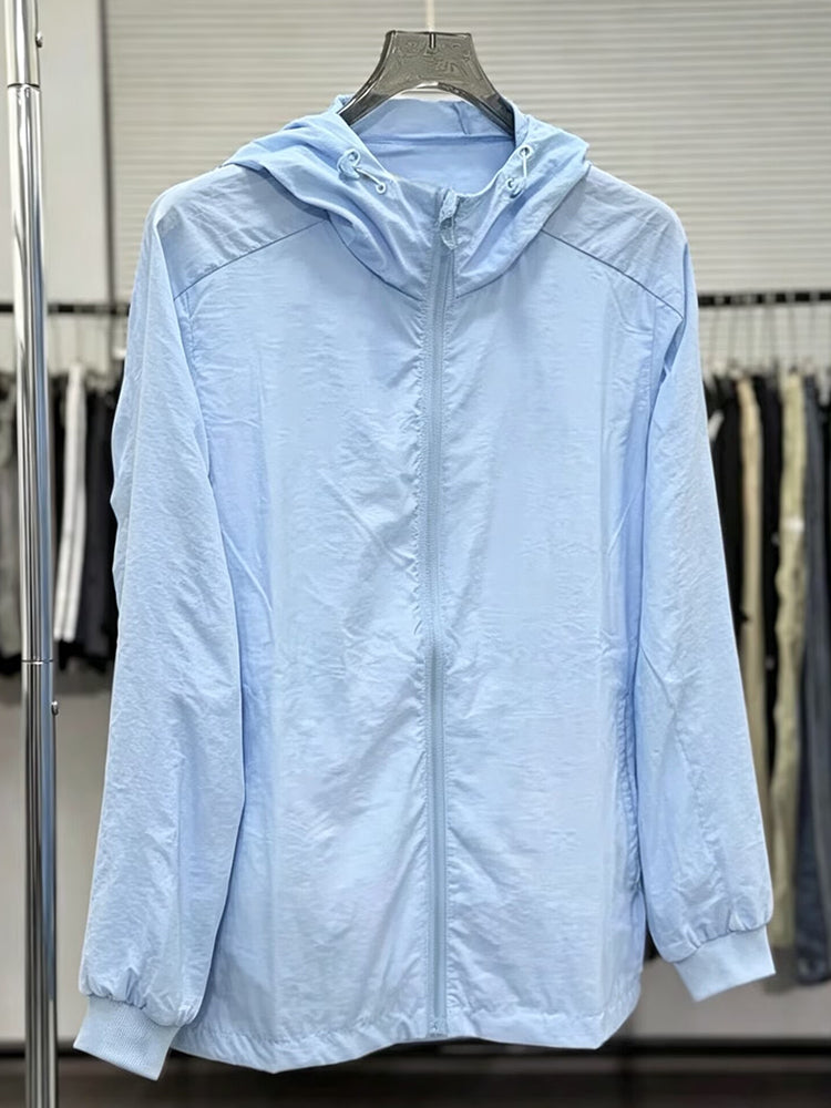 Women's new casual sunscreen embroidered hooded coat