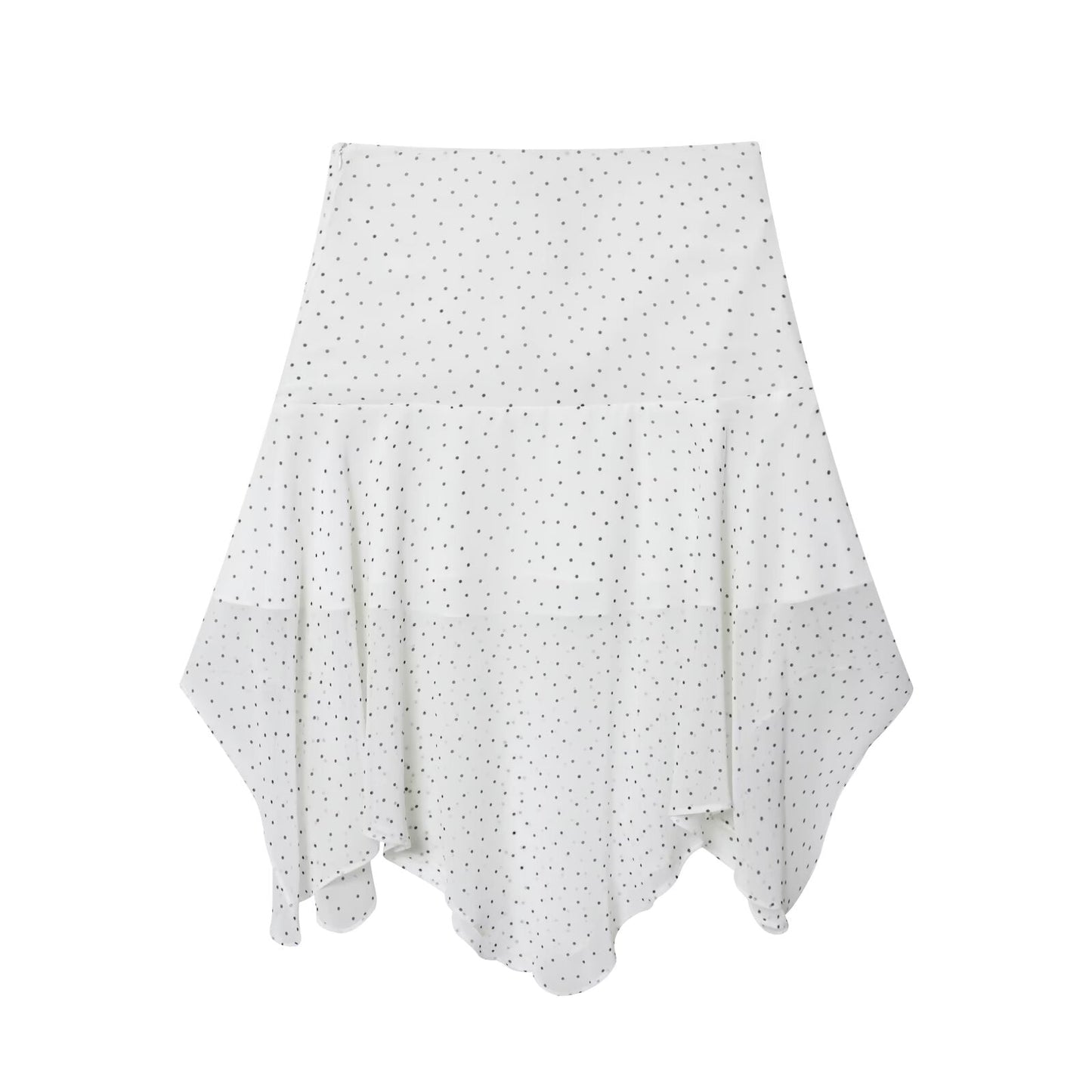 Women's chic Fashion polka dot asymmetrical MIDI skirt