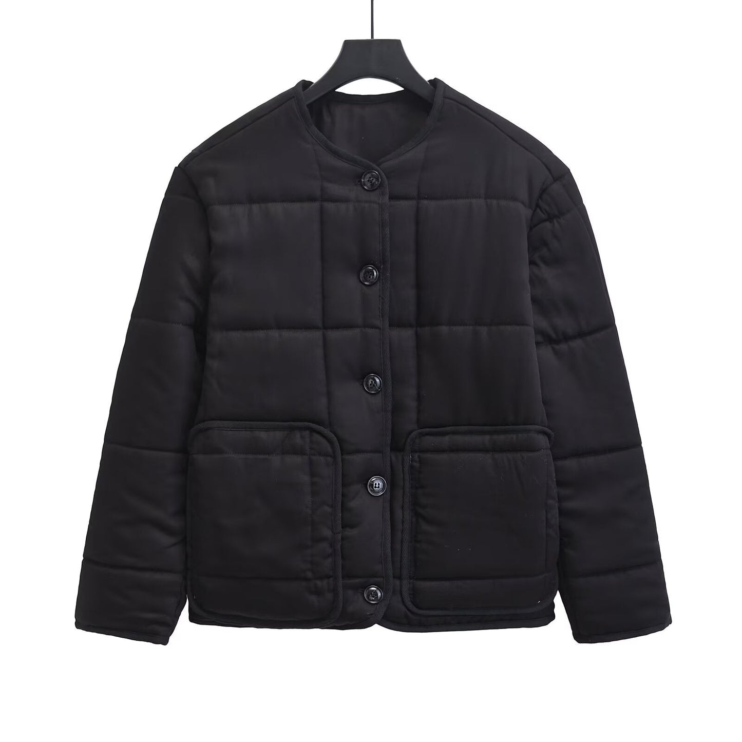 Women's loose new O Neck long sleeved cotton Coat