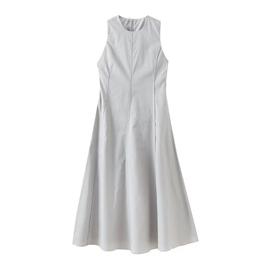 Women's 2025 chic Fashion Wide Swing Sleeveless Midi Dress