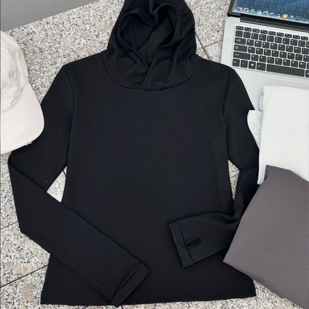 2026 women's new hooded long-sleeved yoga T-shirt for running and cycling