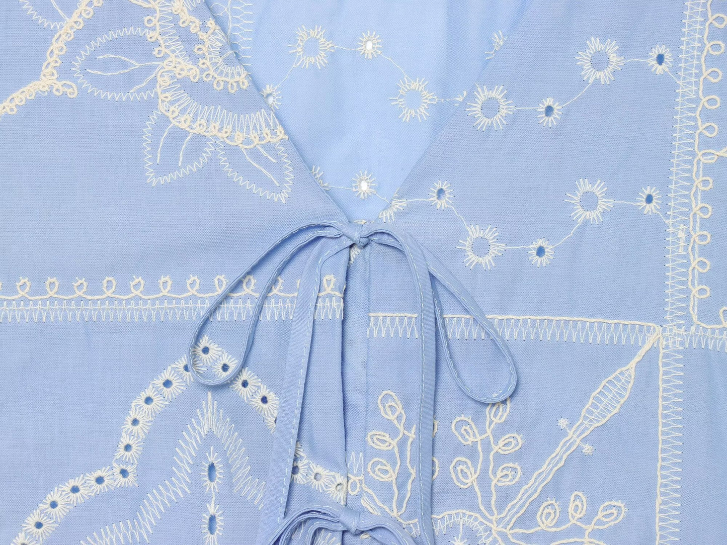 Women's bow decoration hollow embroidery shirt