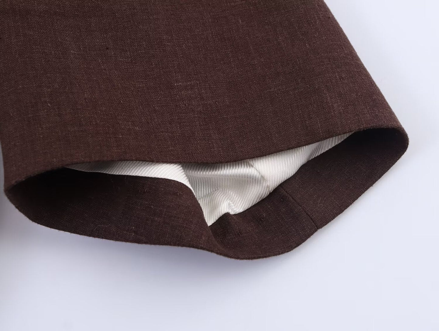Women's new fashion linen blend short sleeved suit jacket