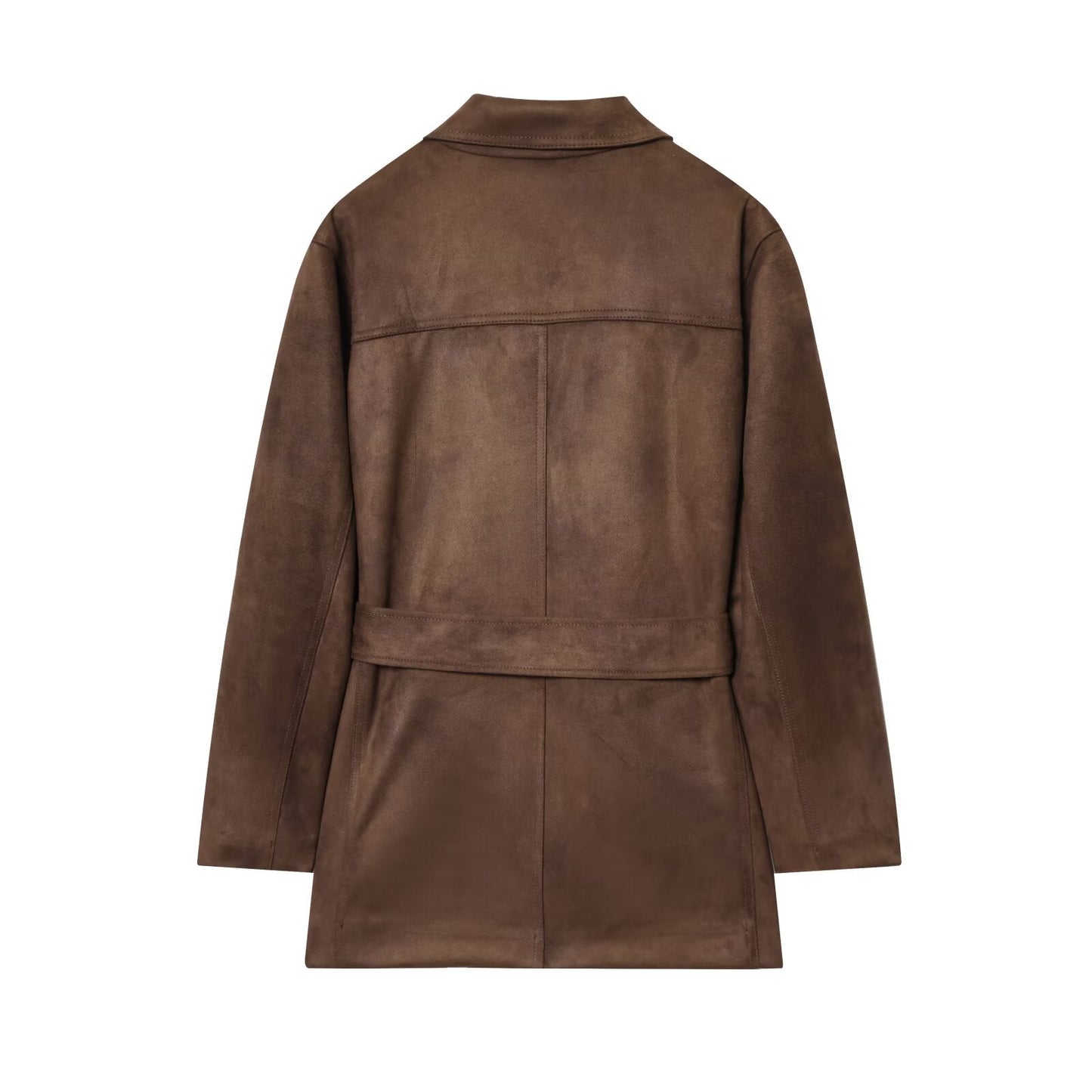 Women's new fashion with Belt loose Anti suede effect jacket Coat