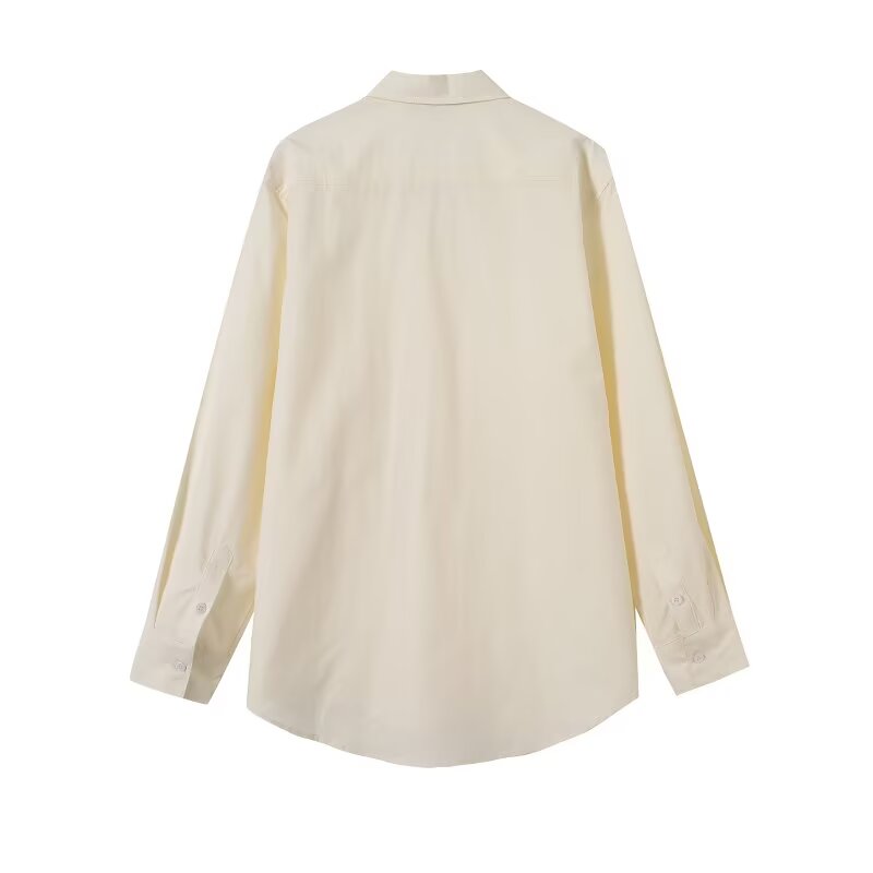 Women's casual Lapel long sleeved button up shirt