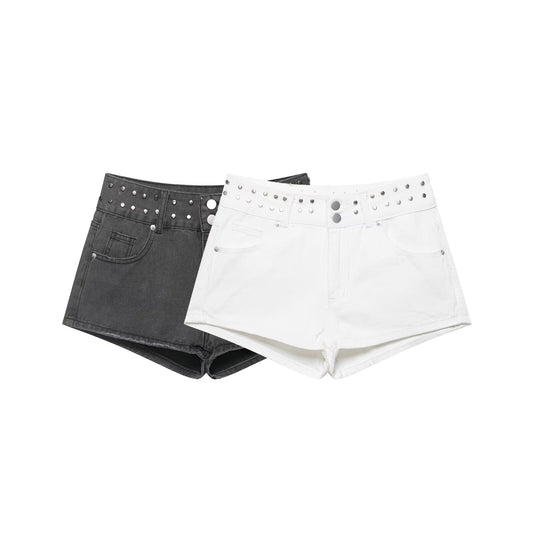 Women's low waisted star denim shorts