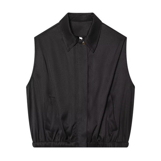 Women's balloon shaped casual lapel vest