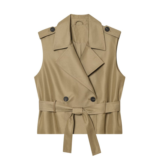 Women's casual double breasted sleeveless vest