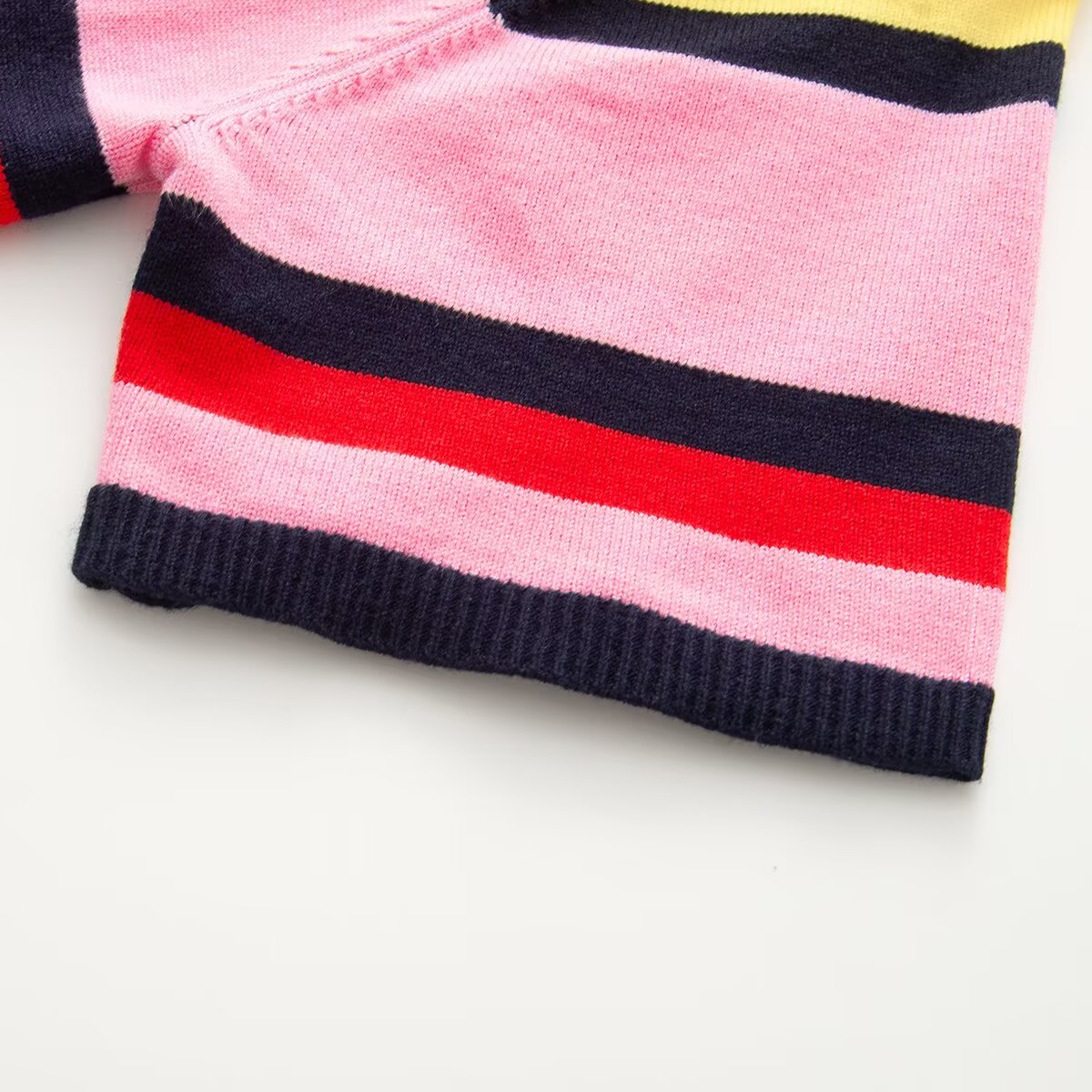 Women's contrasting striped knitted polo shirt