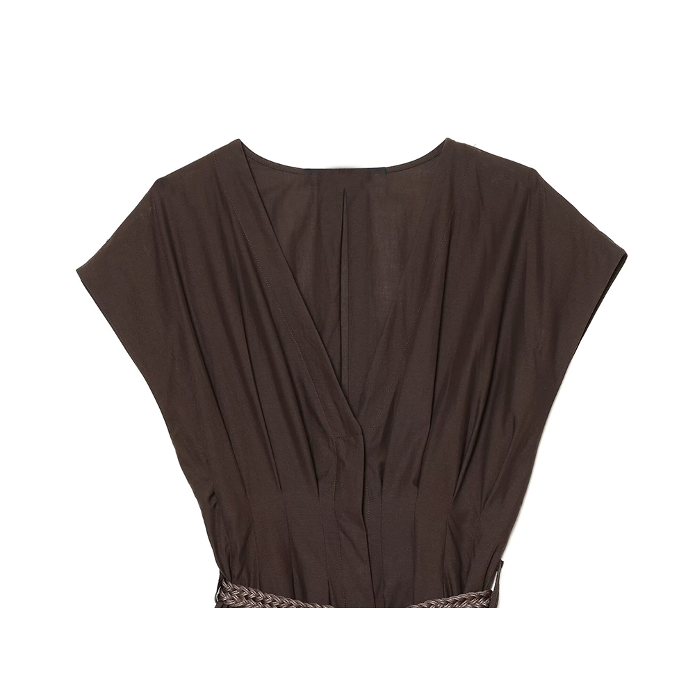 Women's with Belt vacation style cotton dress