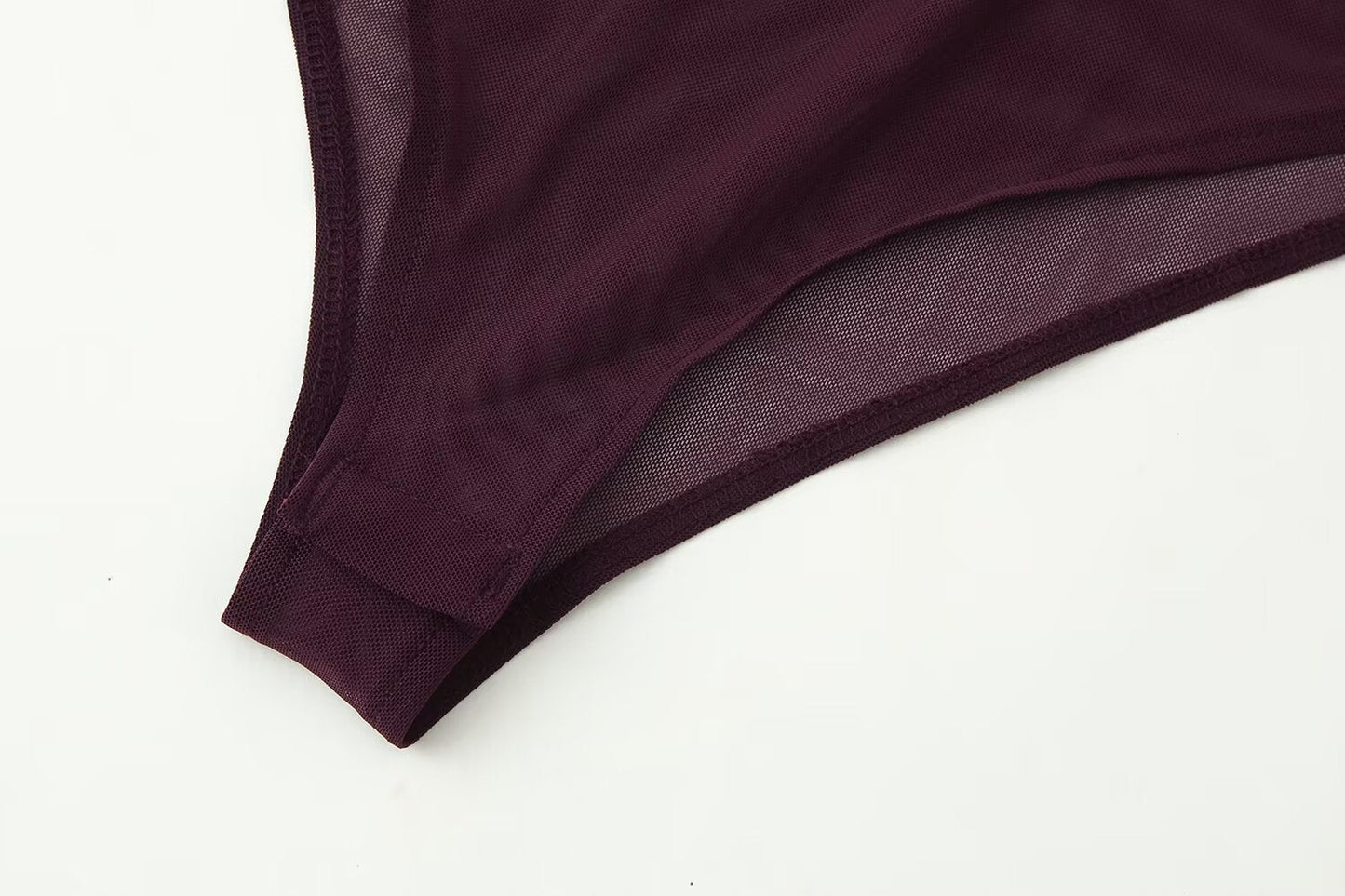 Women's sexy patchwork tulle bodysuit
