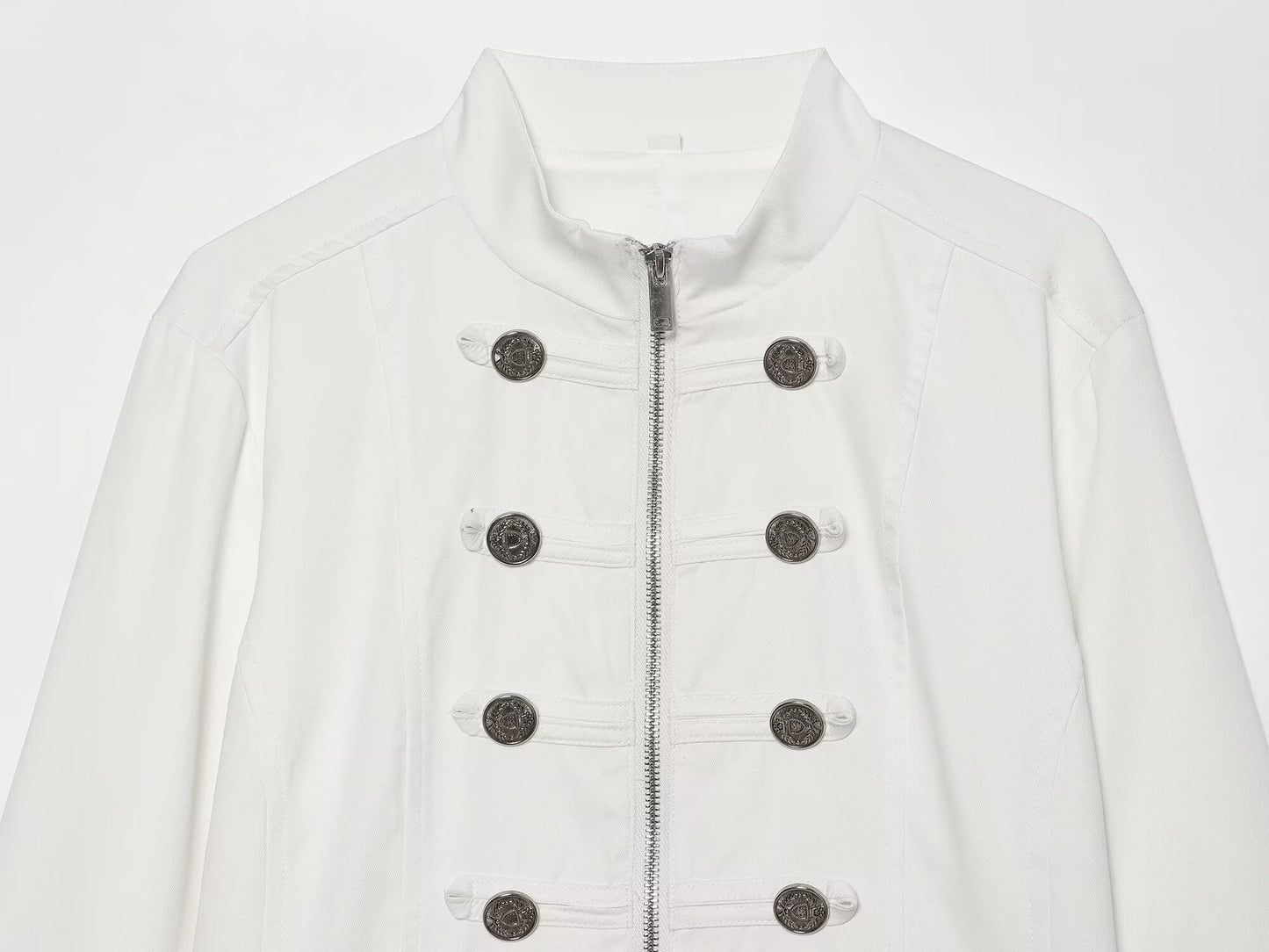 Women's standing collar breasted decorative Blazer Coat