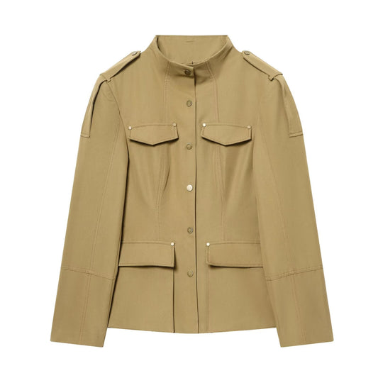 Women's casual slim stand collar Blazer Coat