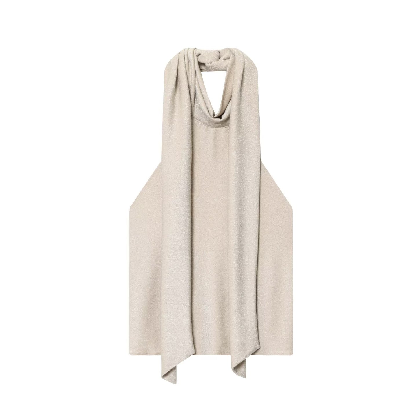 Women's new fashion metal wire hanging neck collar top