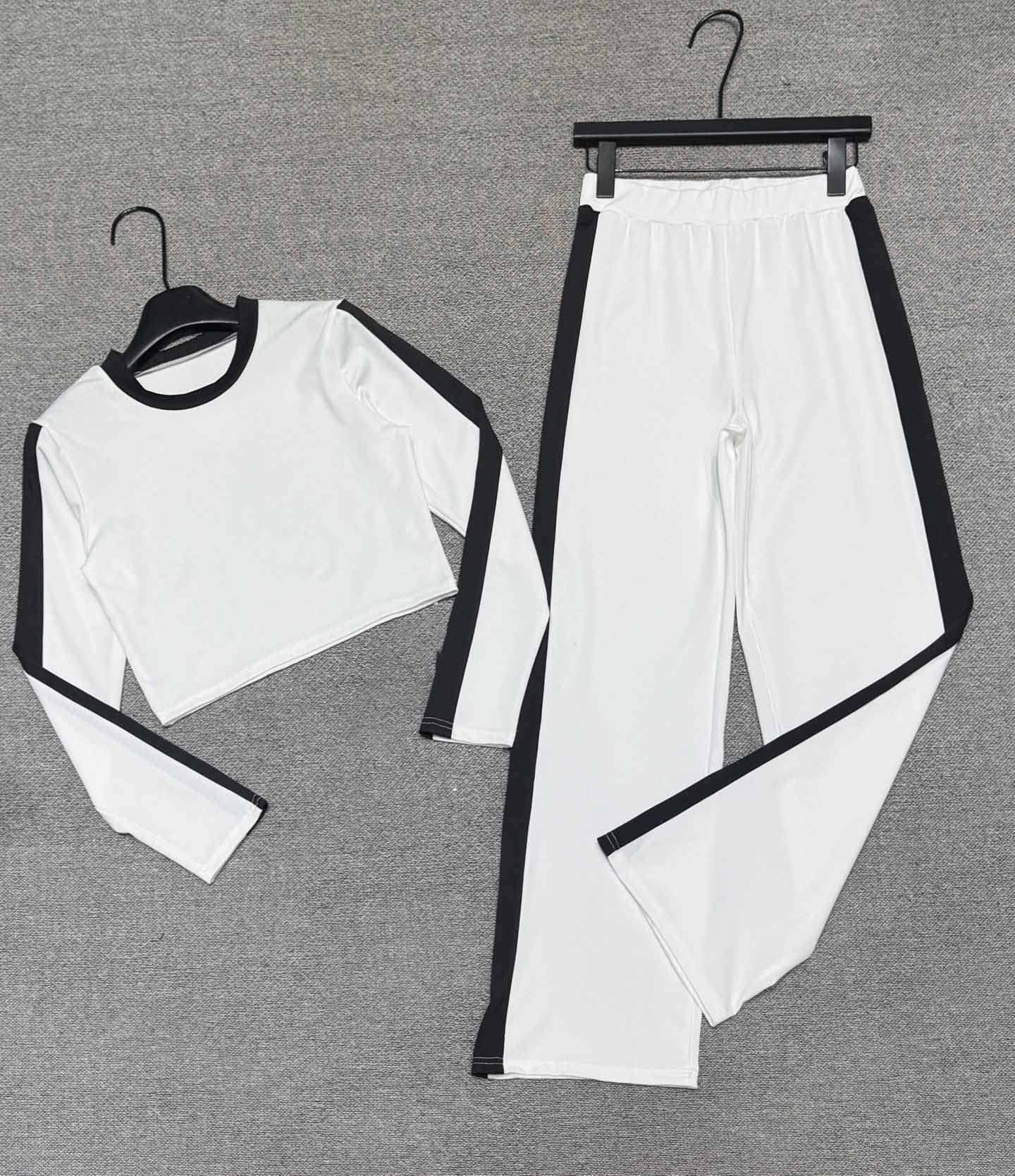 Women's spring and autumn new sports wide-leg trousers two-piece suit