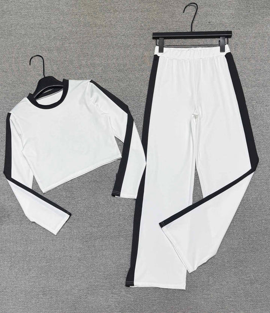 Women's spring and autumn new sports wide-leg trousers two-piece suit