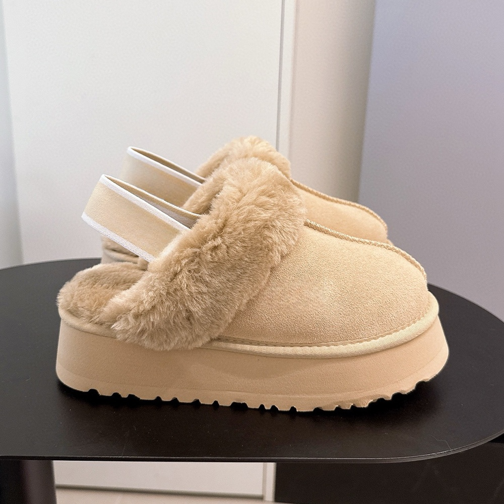 Women's new leisure elastic belt design snow boots slippers