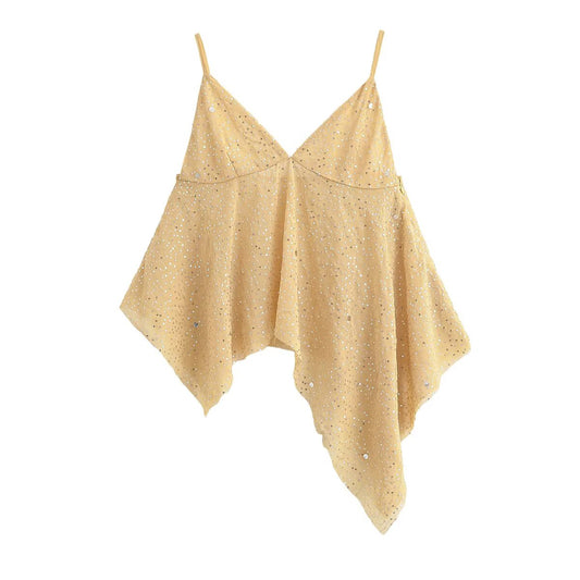 Women's beaded decorative suspender top