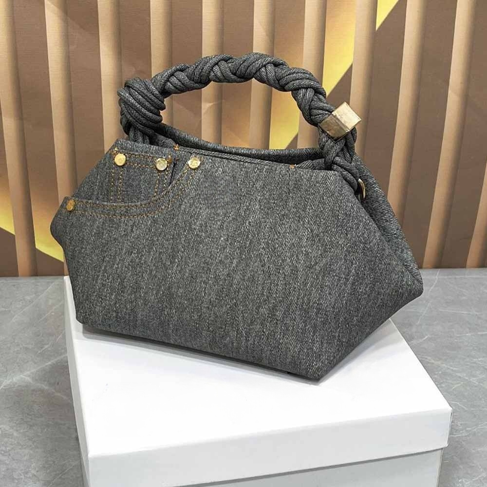 Women's new denim woven hexagonal shoulder bag