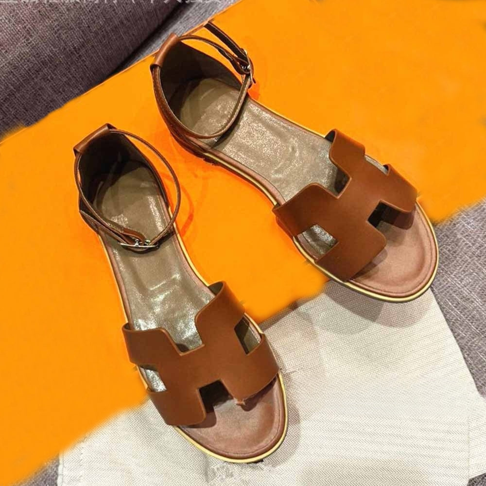 Women's new flat sandals with open toes. have a shoe box