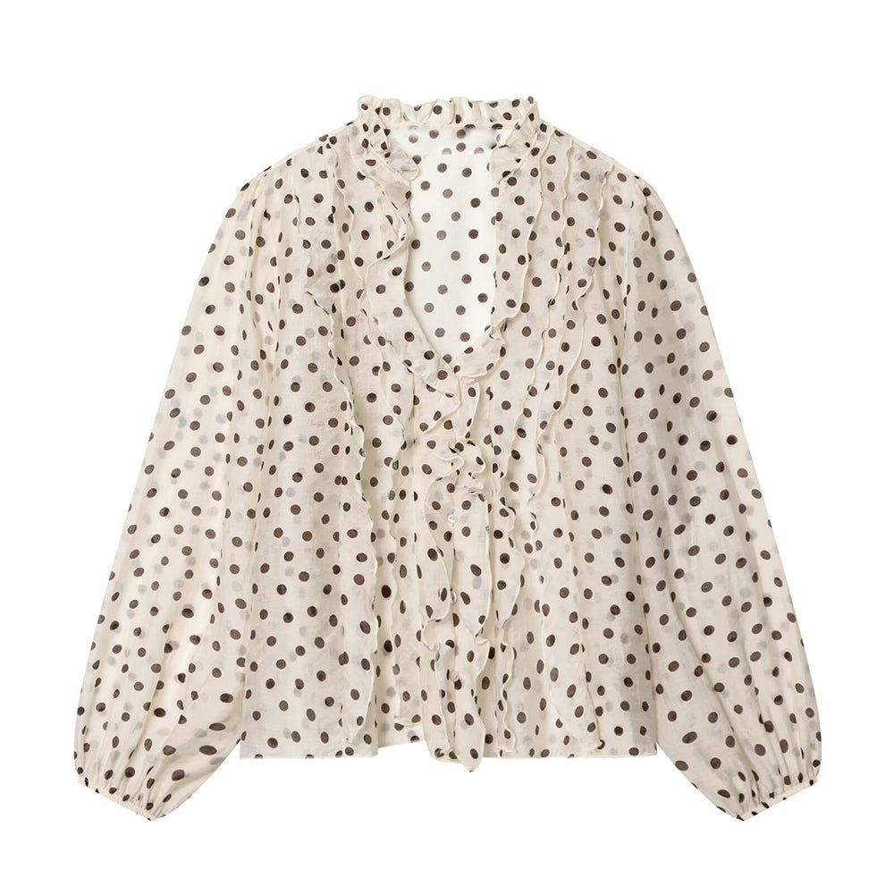 Women's layered decorative V-neck shirt