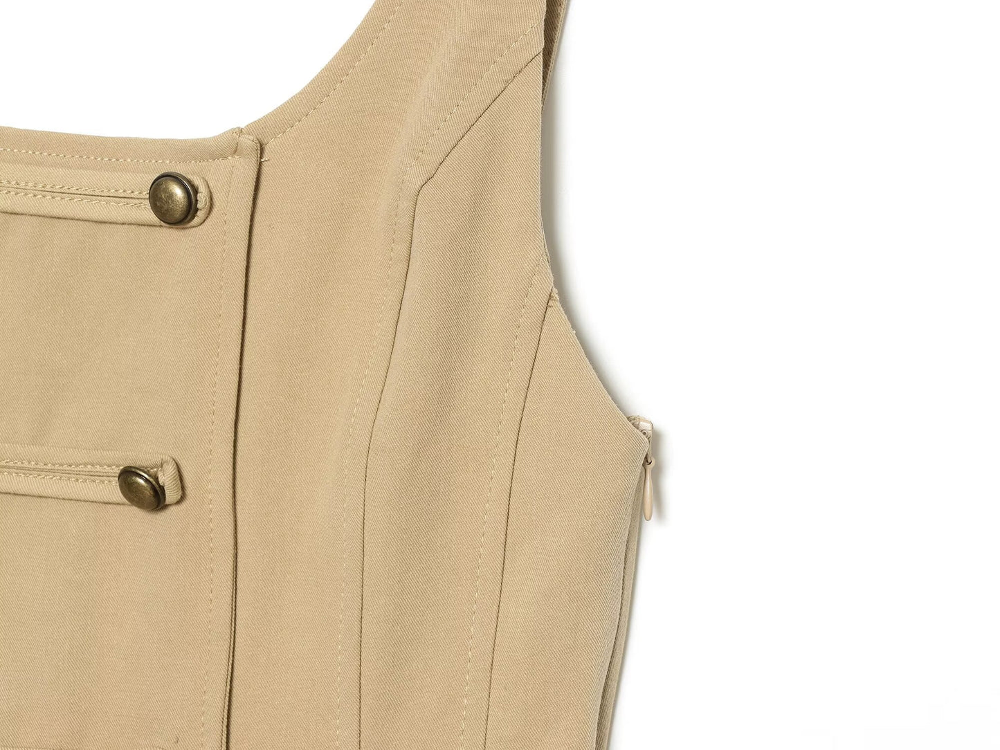 Women's buckle decoration mini dress