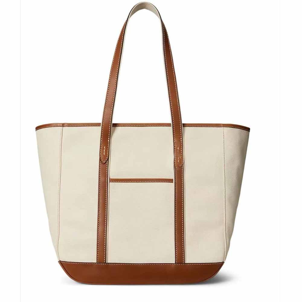 Women's new canvas split shoulder handbag shopping bag