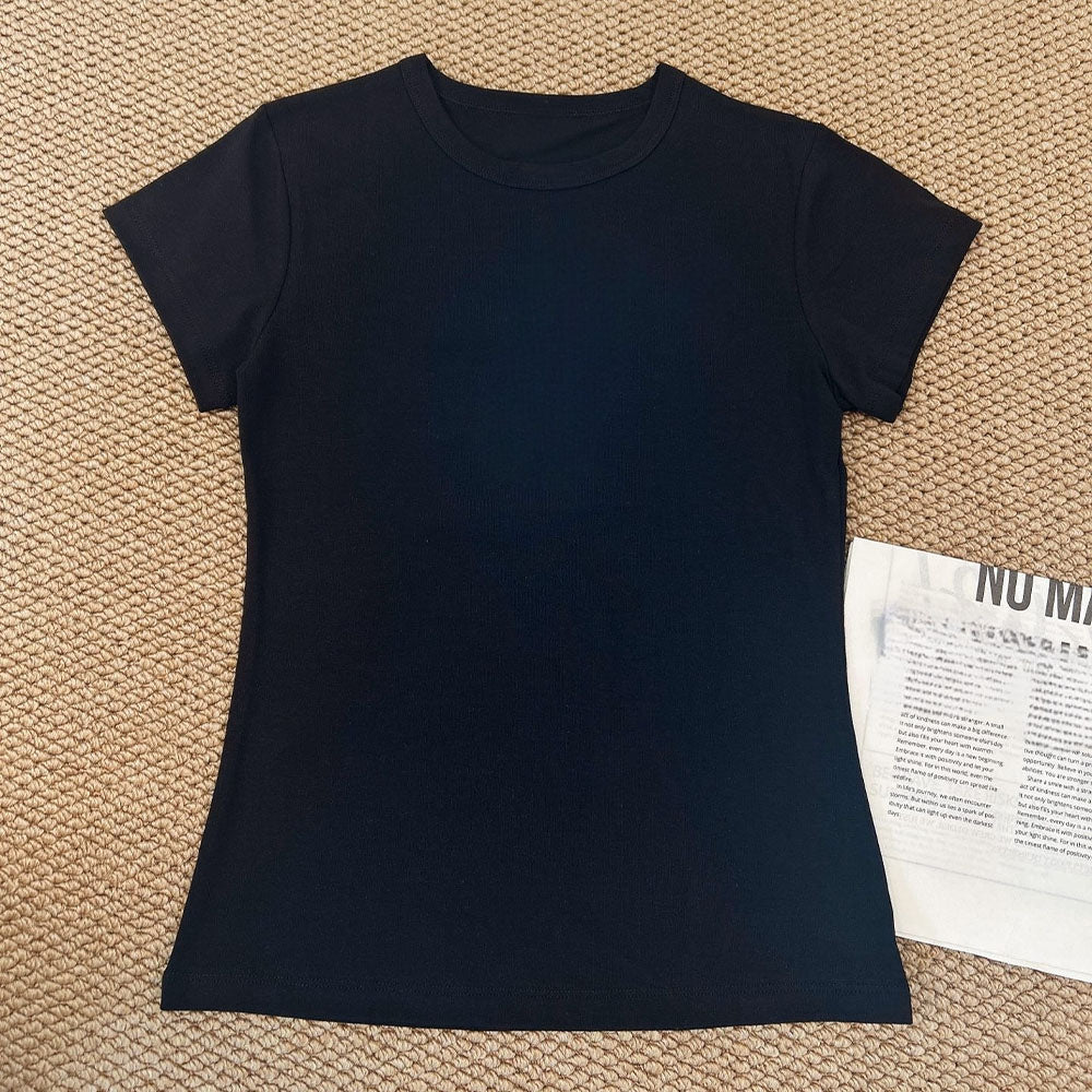 2026 women's new cotton comfortable slim short sleeve T-shirt