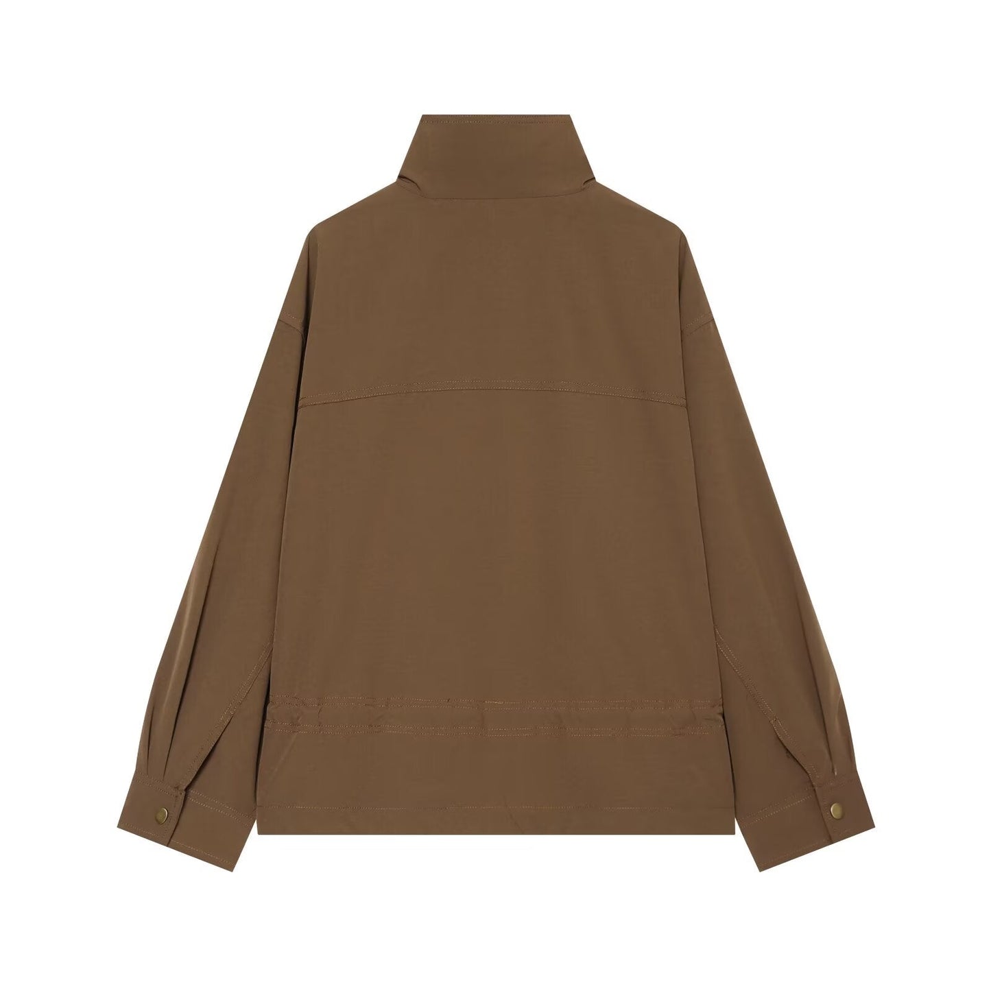 Women's with drawstring loose jacket windbreaker Coat