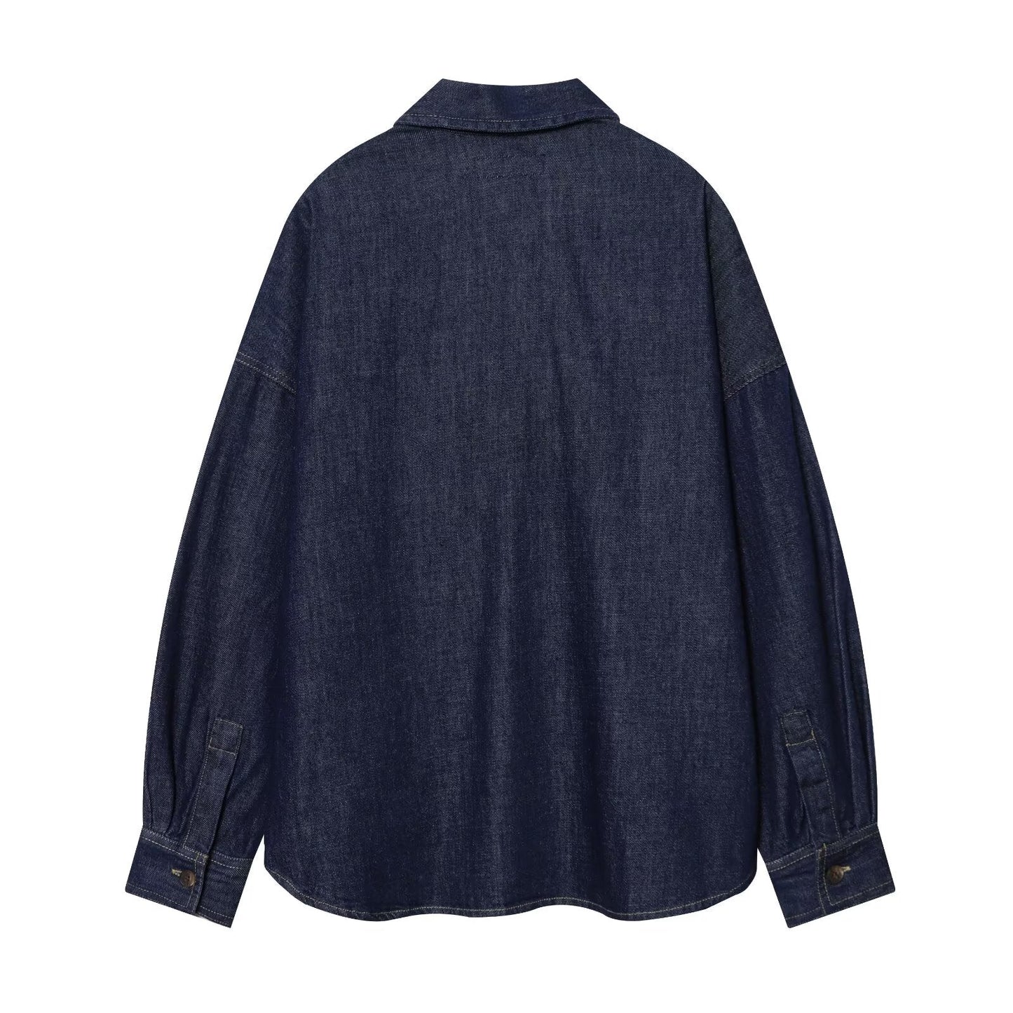 2026 Women's loose long sleeved denim shirt