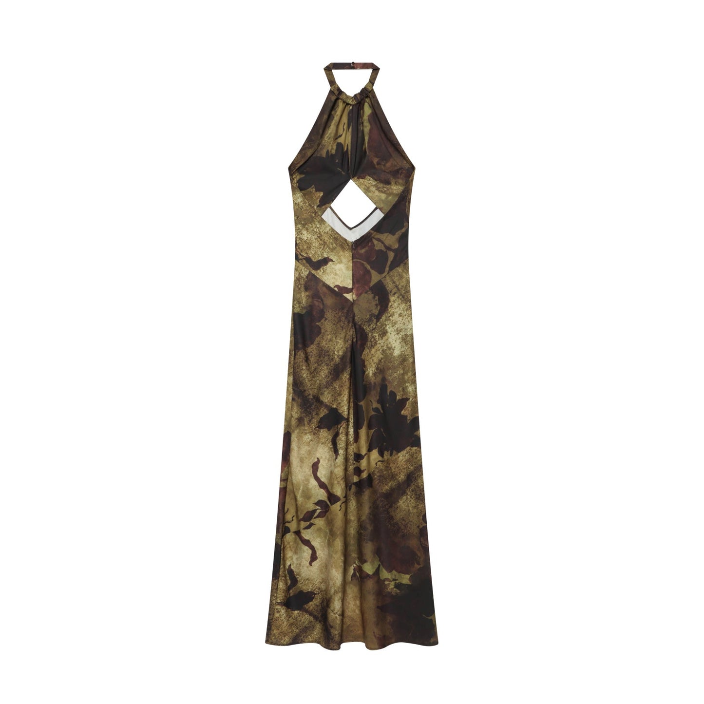 Women's printed halter neck dress