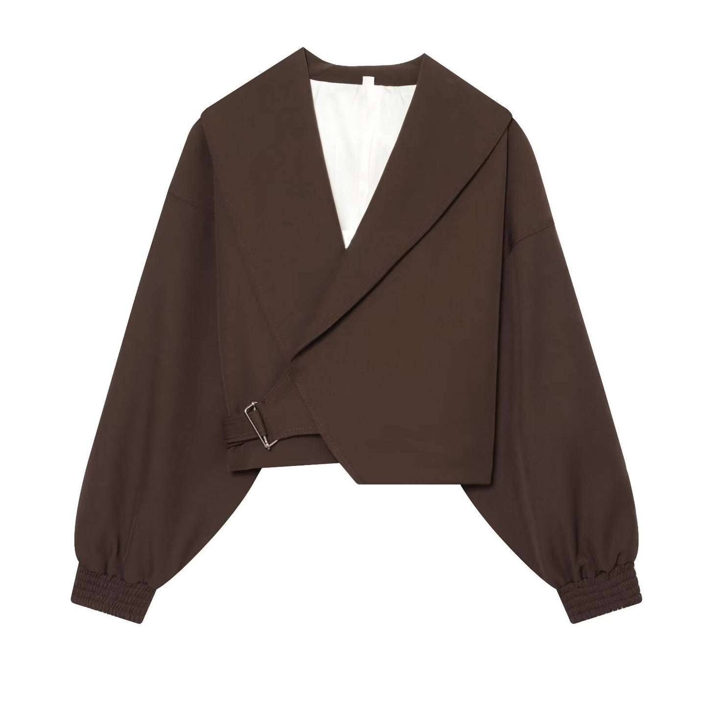 Women's buckle decoration casual short jacket