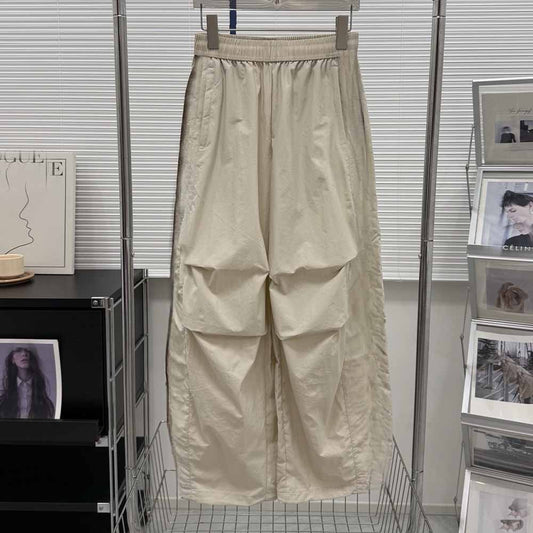 2026 new leisure pleated drawstring design paratroopers pants