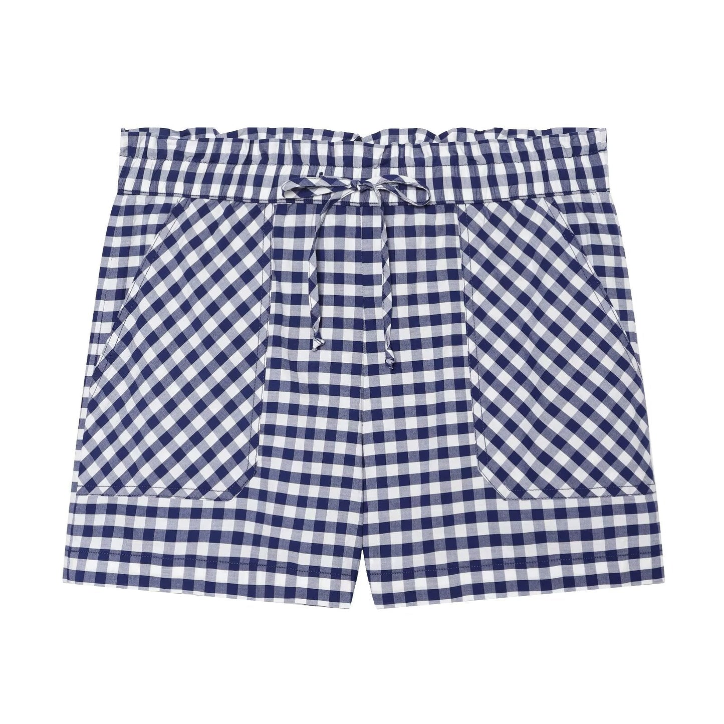 suit Women's 2 pieces plaid button up shirt+shorts