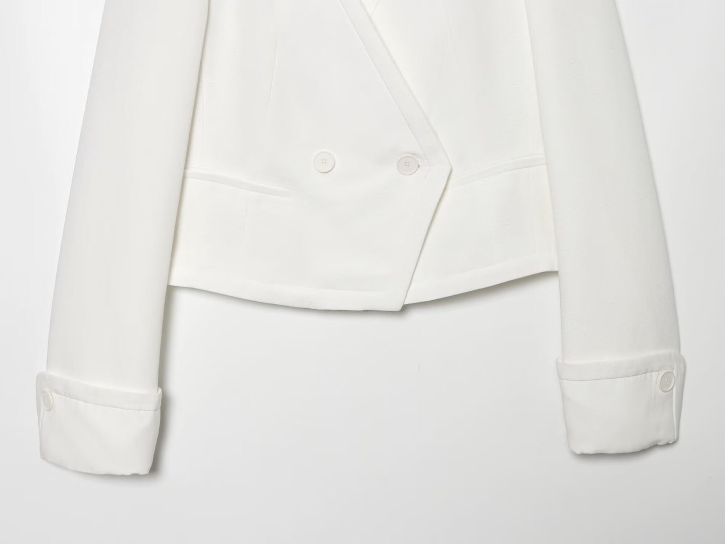 Women's short V-neck double breasted Blazer Coat