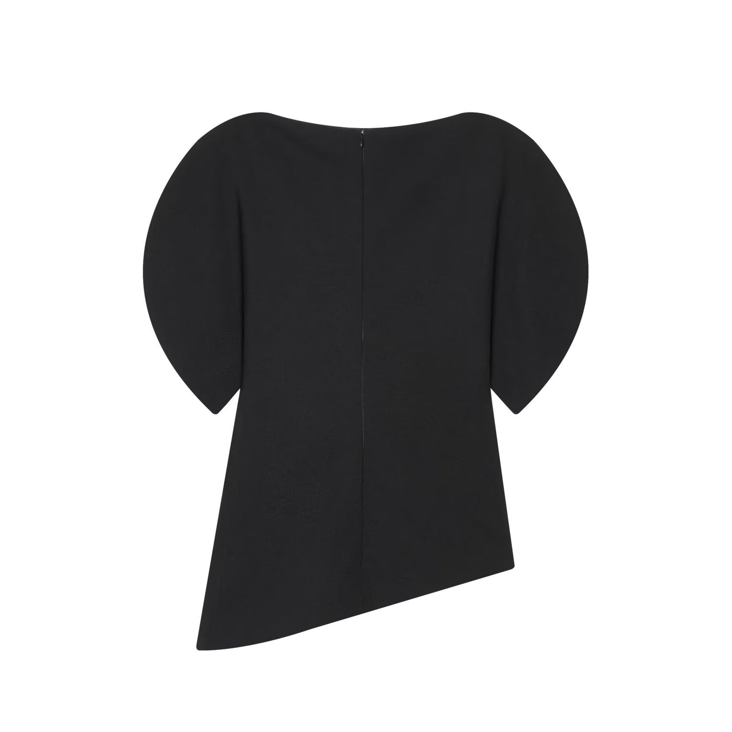 Women's Bubble Short Sleeve Asymmetric Top