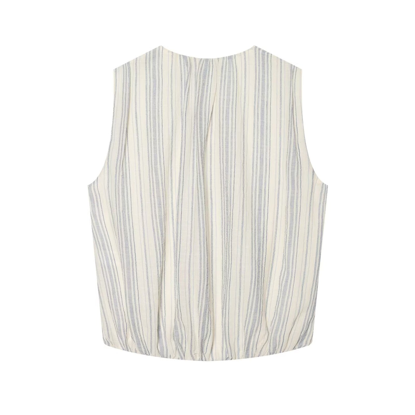 suit Women's 2 pieces sleeveless O Neck striped shirt+Skirts