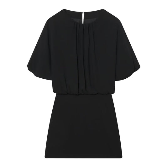 Women's balloon shaped short sleeved mini dress