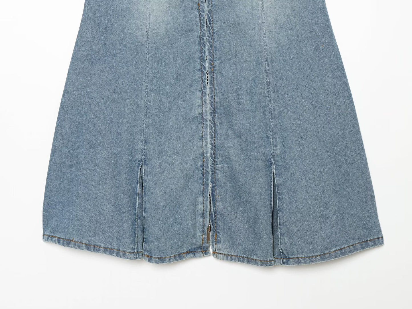 Women's sleeveless lapel denim dress