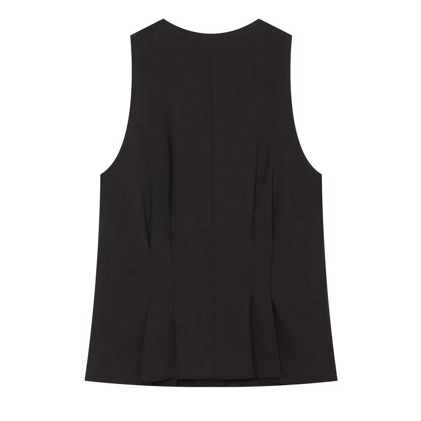 suit Women's 2 pieces pleated decorative slim vest+mini flared pants