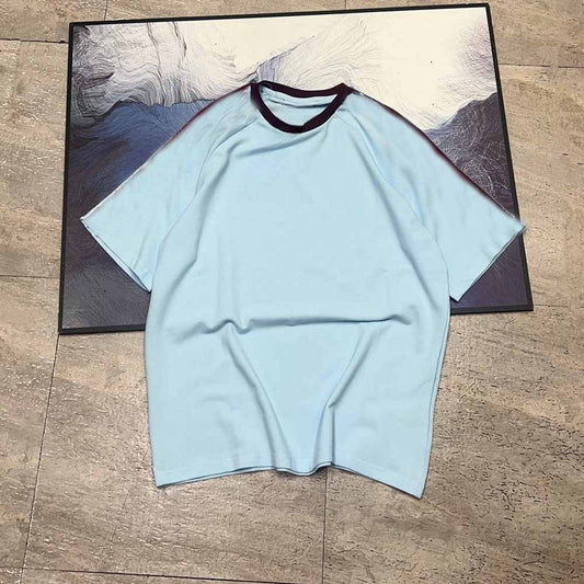 2026 new casual loose version of T-shirt with raglan sleeves and round neck
