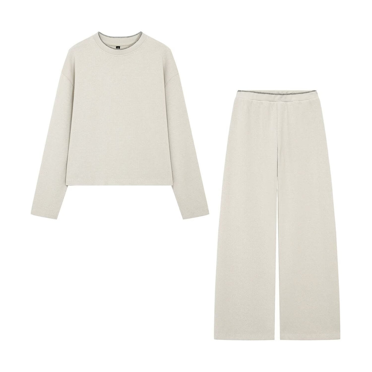 suit Women's 2 pieces contrasting striped soft texture sweatshirt+Pants