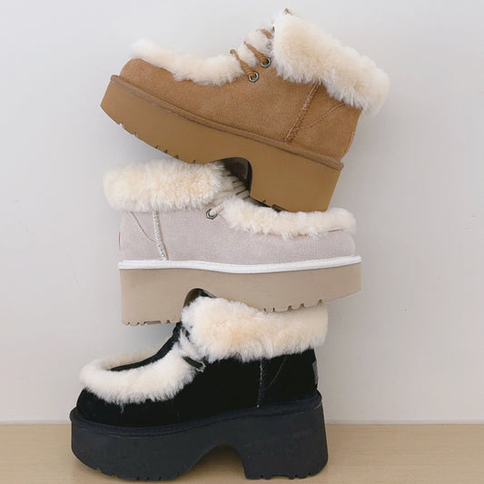Women's new lace-up platform snow shoes