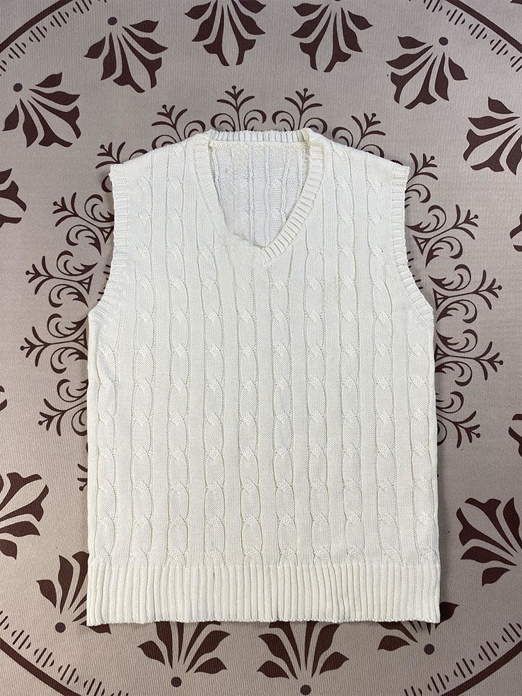 Women's embroidered V-neck vest knitted vest top